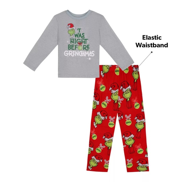 NWT Grinch Family Sleep Kids 2-Piece Pajama Set - Picture 9 of 13